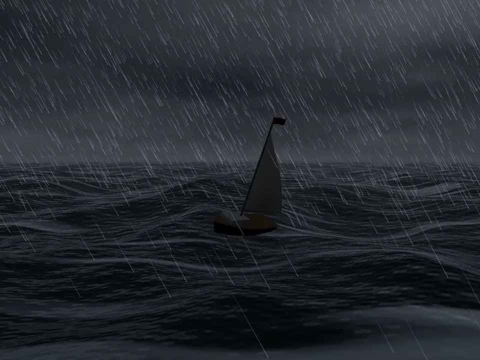 Opus 5.5's sailboat sailing into a storm