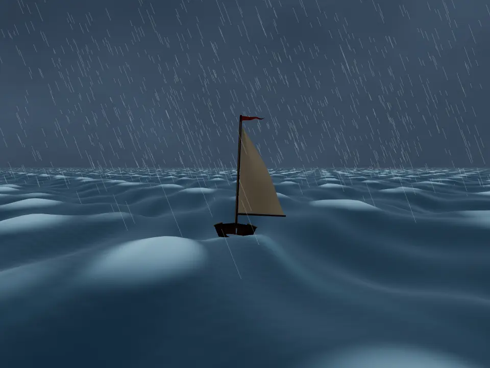 GPT-6 Sol's sailboat sailing into a storm